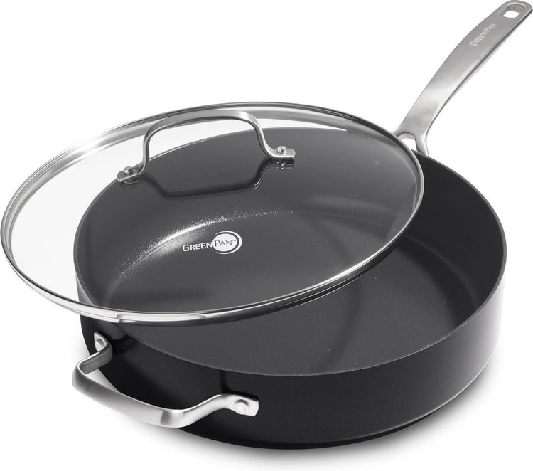 Greenpan Copenhagen Bratpfanne 28 cm – 4,3 l – mit Deckel – extra Griff – PFAS-frei
