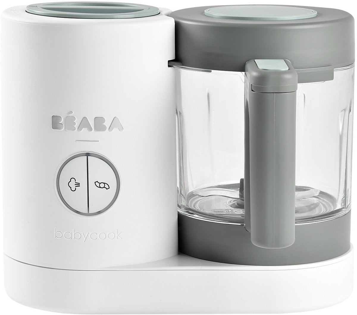 Béaba babycook neo® – Küchenmaschine – 4-in-1 – 1250 ml Glasschüssel – Dämpfen, Mixen, Auftauen und Erhitzen – Grau