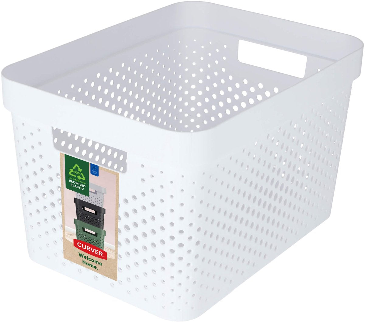 Curver Infinity Recycling-Aufbewahrungsbox mit Punkten – 17 Liter – Weiß