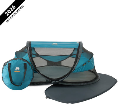 Deryan Baby-Luxus-Campingbett – inklusive selbstaufblasender Matratze – Ozean