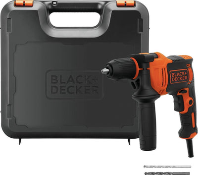 Black+Decker 550 W Schlagbohrmaschine, 1 Geschwindigkeit, Koffer – beh550k-qs