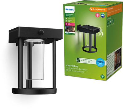 Philips LED Philips Camill Solar-Wandleuchte rund – ultraeffizient – mit klarem Lichtelement