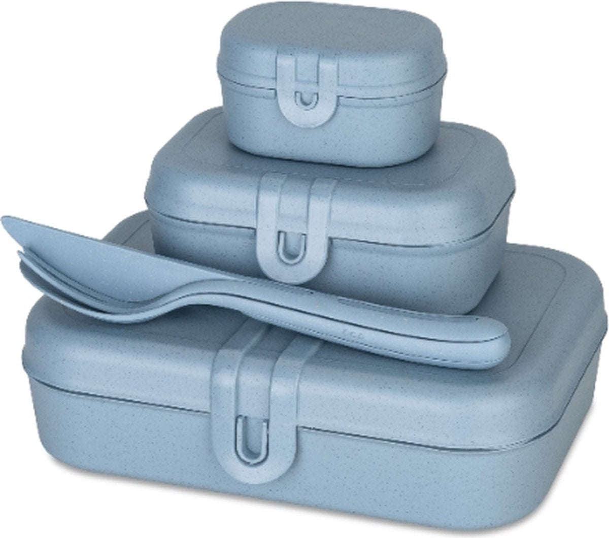 Koziol Lunchbox und Besteckset, Naturblumen blau, Bio-Bio-Rundschreiben - | Pascal bereit