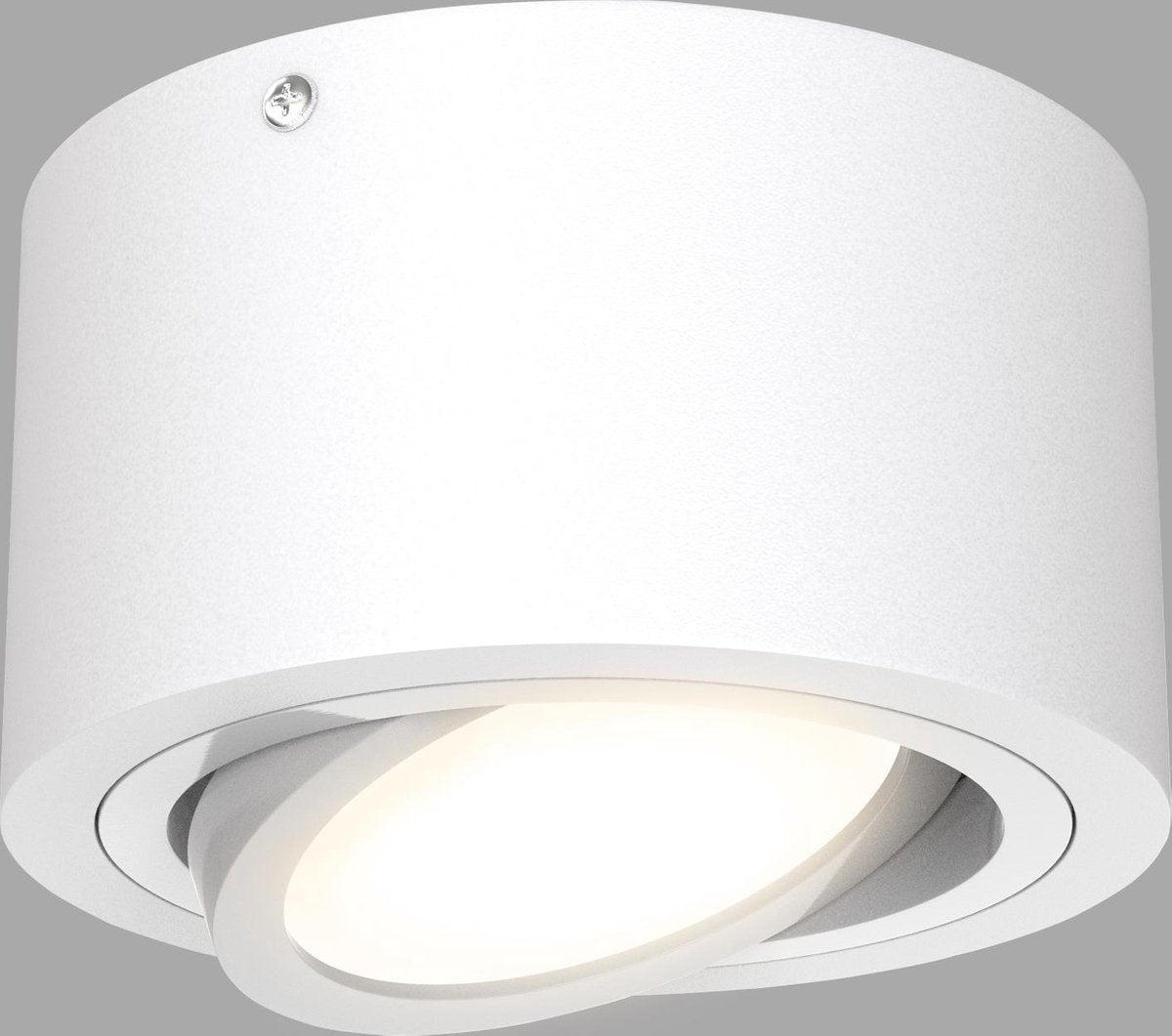 Briloner Röhre - LED Aufbaustrahler - Deckenstrahler - Neigbarer Deckenstrahler - 3.000k warmweißes Licht - 5w - ø 9cm - Weiß