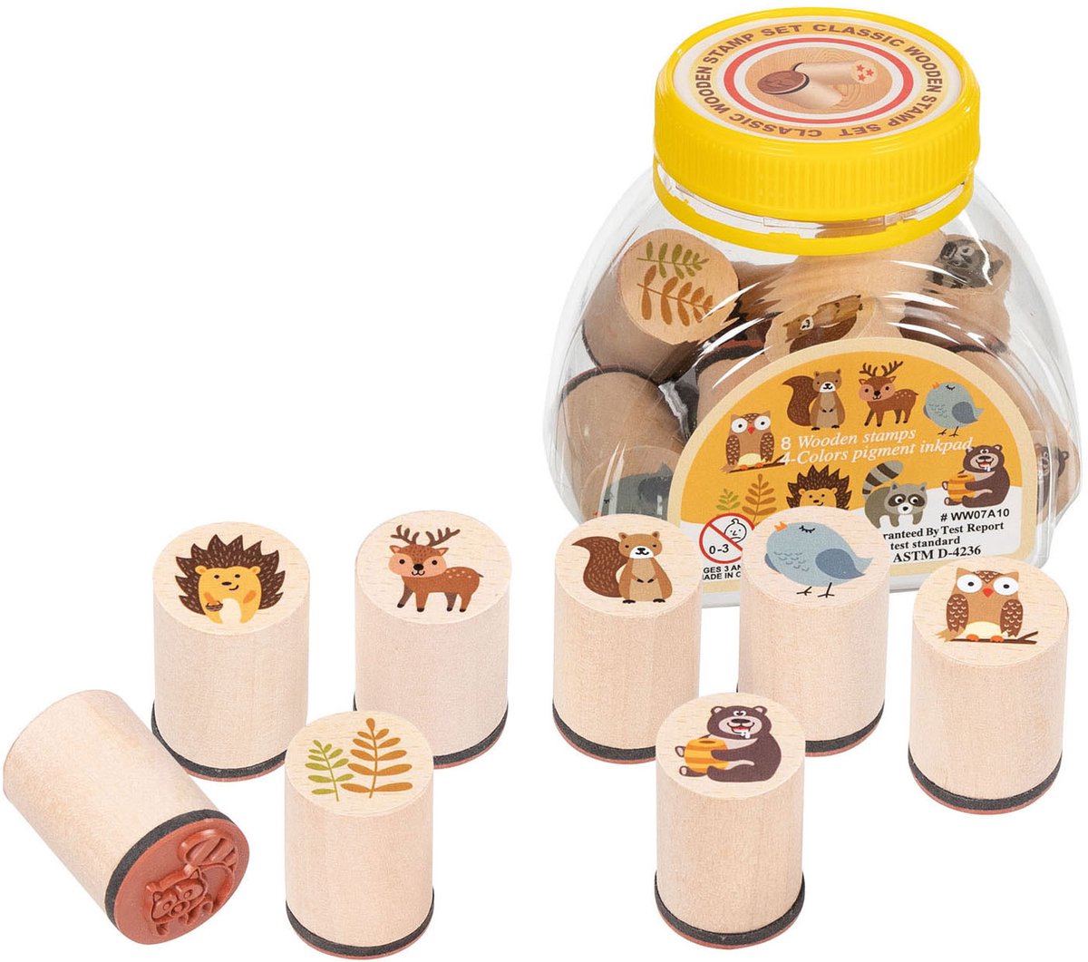 Goki Holzstempel Set Waldtiere, 9dlg.