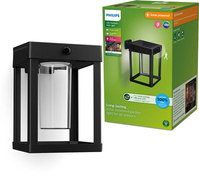 Philips LED Philips Camill Solar-Wandleuchte quadratisch – ultraeffizient – mit klarem Lichtelement