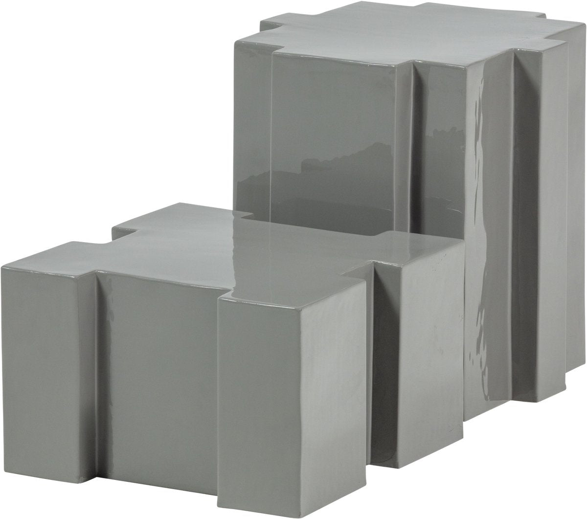 Woood Jasmir Beistelltische – Metall – Grau – 2er-Set
