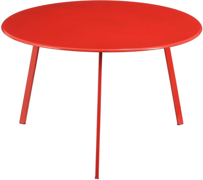 Mica-Dekorationssitz-Beistelltisch für den Außenbereich – H38 x ø58 cm – Metall – Rot