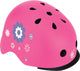 Globber Fahrradhelm – Elite Lights – XS S (verstellbar von 48 bis 53 cm) – mit Beleuchtung – Pink mit Blumendruck