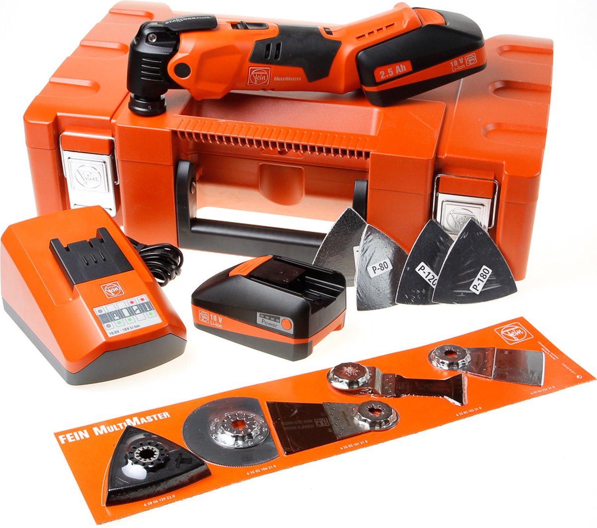 Fein Multimaster AMM 500 Plus Top-Akku-Multitool + Zubehör 18 V Ampshare 4,0 Ah in L-Boxx – 71293861000