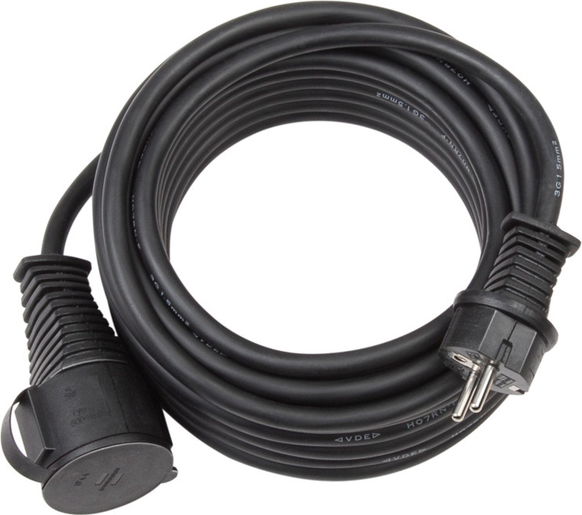 Brennerstuhl Verlängerungskabel IP44 (10 m Kabel, h07rn-f 3g2,5, für den Außenbereich und den Einsatz auf Baustellen) schwarz