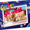 Ravensburger Kreart Gemälde bei Nummer zwei umarmte Katzen