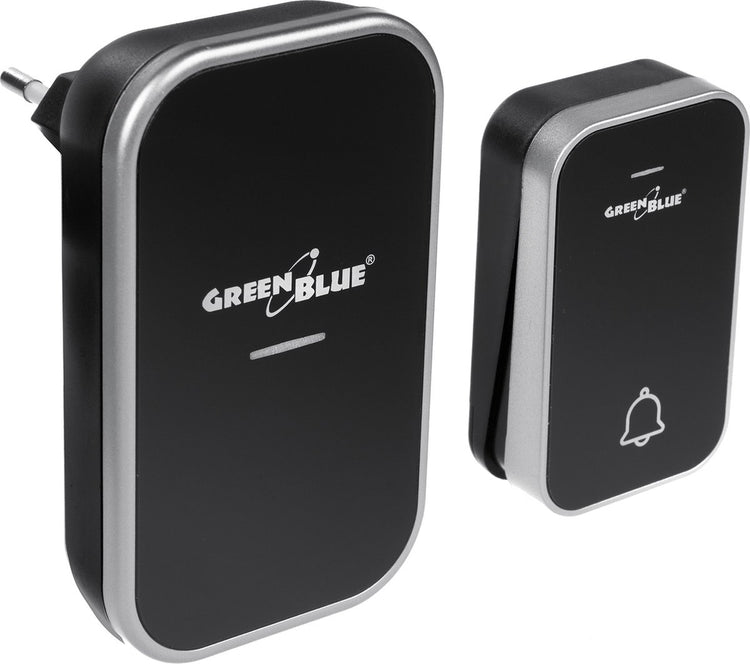 Greenblue – Türklingel – Kinetic, batterielos, kabellos – 38 Melodien – Reichweite bis zu 200 m, IP44, GB157 B – Schwarz