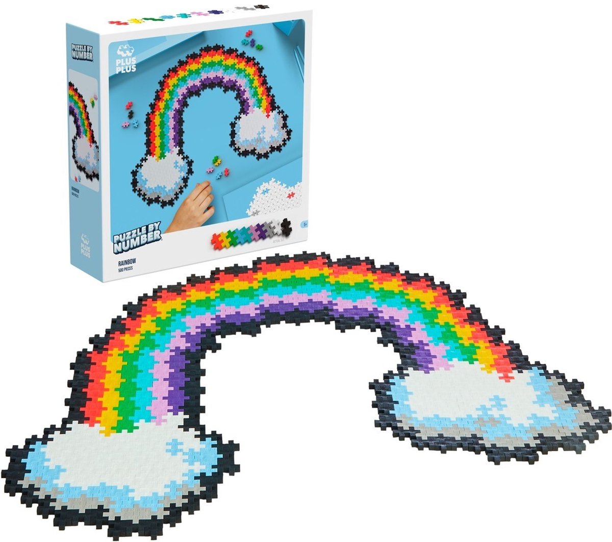 Plus Plus-Puzzle nach Zahlen Regenbogen Plus-Plus: 500 Teile (3913)