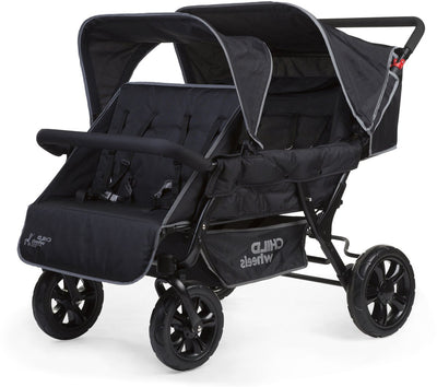 Childhome Two by Two Kinderwagen Buggy – 4 Sitzer – Kinderwagen inkl. Regenschutz und Sonnendach – 120 x 85 x 103 cm