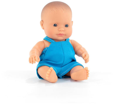 Miniland Babypuppe – Europäischer Junge 21 cm – mit Vanilleduft – wasserfest – 10 Monate