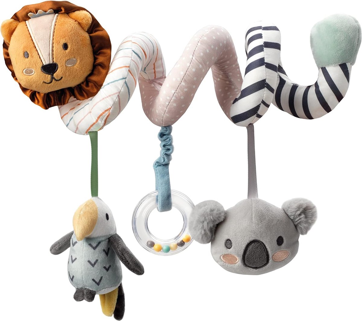 Nûby – Animal Adventures Kinderwagenspielzeug – spiralförmige Kinderwagenkette für Babys – ab 0 Monaten