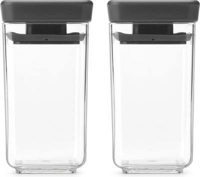 Brabantia leckere+ Vorratsbehälter – stapelbar – 2 x 0,15 l – dunkelgrau