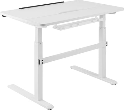 Deltaco delo-0100 elektrisch verstellbarer Schreibtisch – LED-Panel – neigbar – weiß