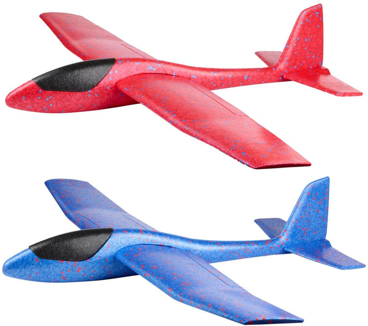 Eddy Toys Segelflugzeug – Wurfflugzeugspielzeug – Schaumstoffgleiter für den Außenbereich – Spielzeugflugzeug für Kinder – 66 x 84 x 14 cm – 1 zufällige Farbe
