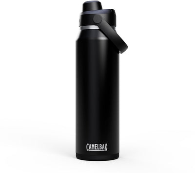 Camelbak Thrive Chug Trinkflasche – 1 l – Edelstahl – mit Schraubverschluss – Isolierwasserflasche – Schwarz