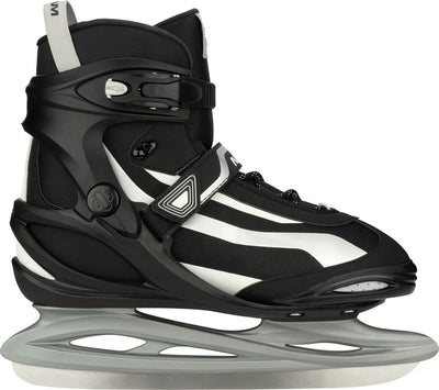 Nijdam Eishockeyschlittschuh - Power Play - Halbweicher Schuh - Größe 44 - Schwarz