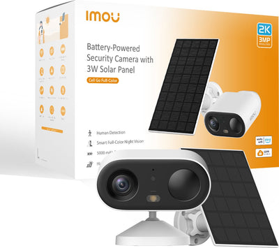 Imou Cell Go Full Color Kit-Überwachungskamera (weiß, 100 % kabellos, mit Solarpanel)