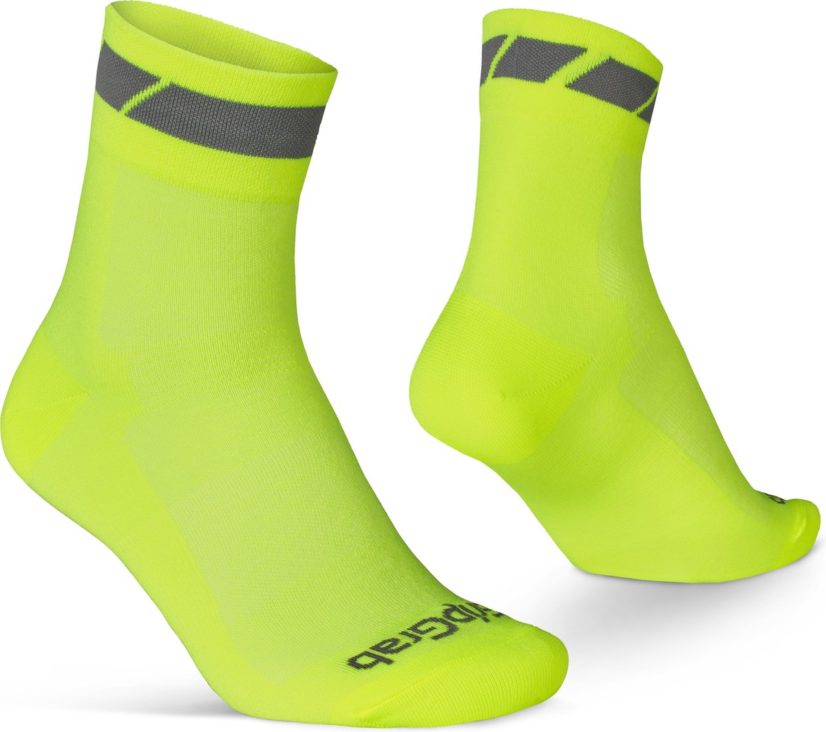 Gripgrab – klassische, normal geschnittene Sommer-Radsocken 1 Paar Coolmax-Radsocken – gelbe Warnschutzfunktion – Unisex – Größe XS (35–38)