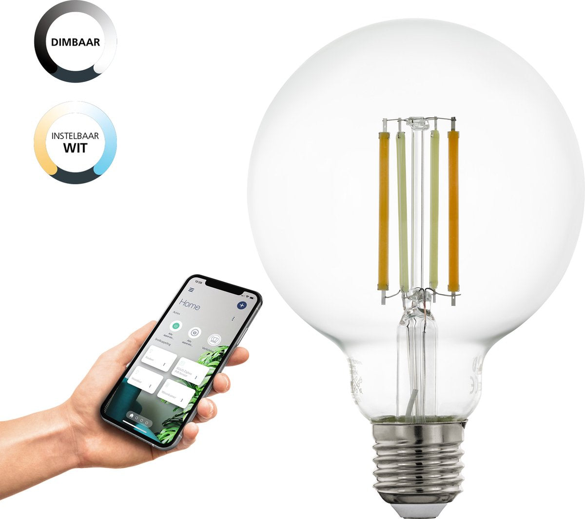 Eglo connect.z smarte LED-Lampe – E27 – ø 9,5 cm – einstellbares weißes Licht – dimmbar – ZigBee