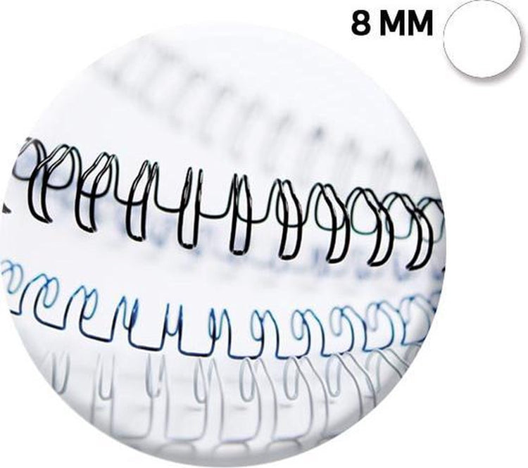 Fellowes Metallbinderücken – 8 mm – 34-Ring – A4 – Weiß – 100 Stück