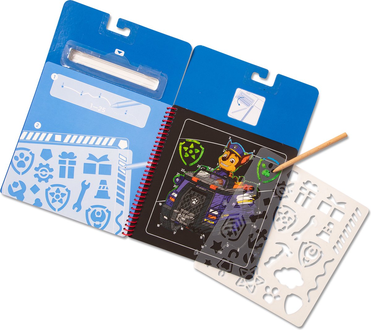 Melissa Doug Paw Patrol Scratch Art Pad – Aktivitäts-Kratzpad-Verfolgungsjagd für unterwegs (10 Szenen)