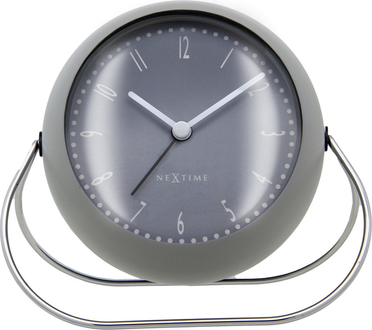 Nexttime Blasenwecker – Tischwecker – 14 × 12 × 8 cm – Metall – Grau – geräuschlos
