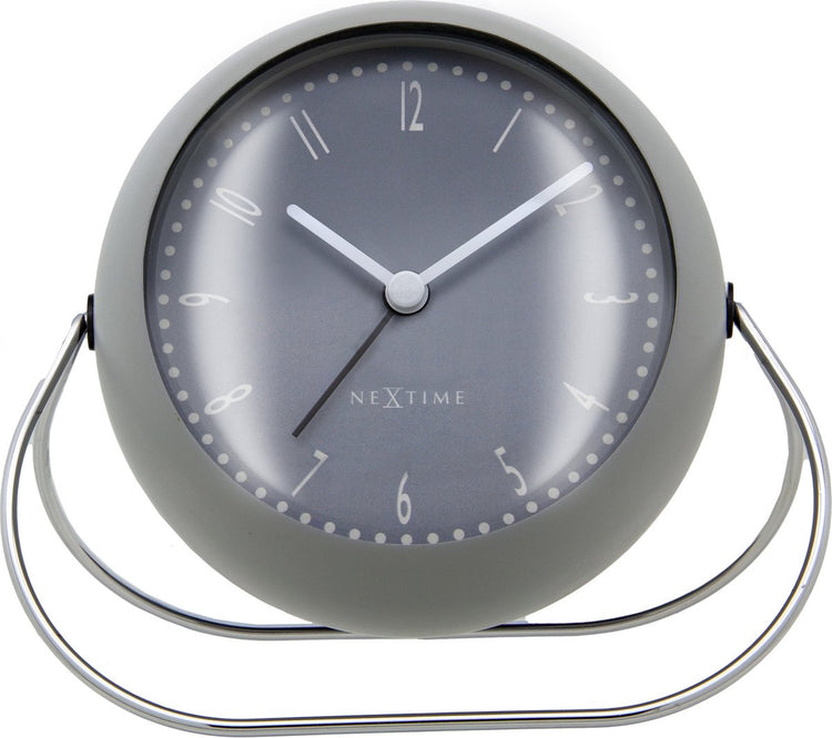 Nexttime Blasenwecker – Tischwecker – 14 × 12 × 8 cm – Metall – Grau – geräuschlos