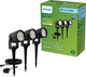 Philips LED Philips Reuel Gardenlink – 3er-Pack – Sockellampe mit Spieß – 24 V – warmweißes Licht; 2700 K – Schwarz – Gartenwegbeleuchtung