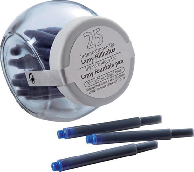 Pelikan - Lamy Tintenpatronen - Glasdose - 25 Stück - Königsblau