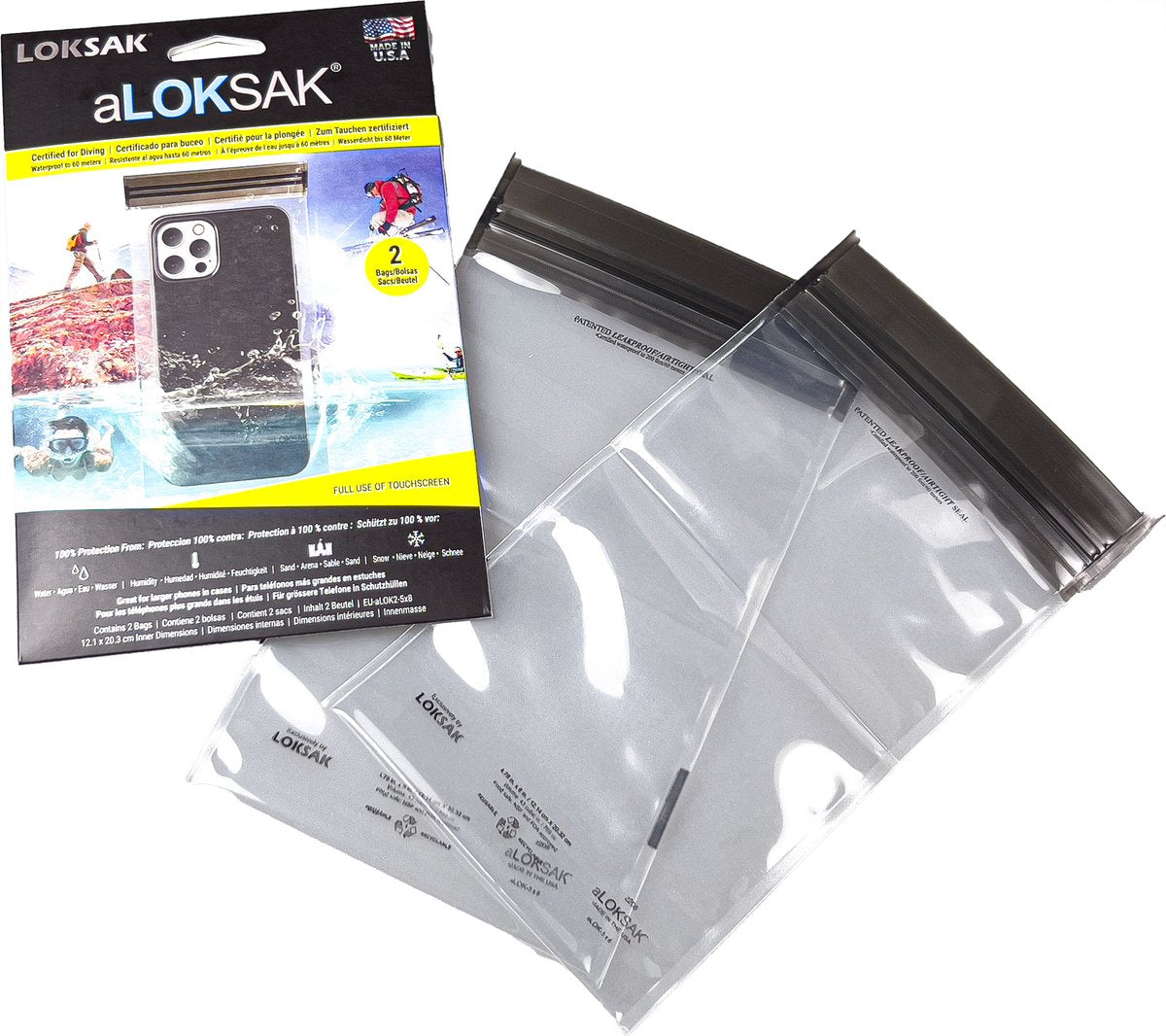 Loksak a - waterproof covers - 12.1 x 20.3 cm - 2 pcs. - transparent