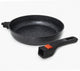 Korkmaz Ornella Bratpfanne 26 cm – Aluminiumpfanne 2,5 l mit abnehmbarem Griff – 5-lagige Antihaftbeschichtung – Marmoroptik – für Induktion und alle Herdarten