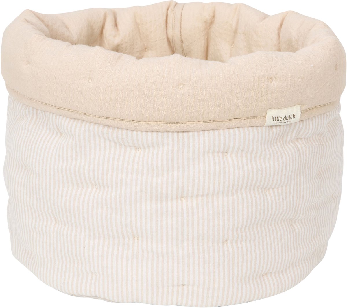 Little Dutch Pure Wickelkorb groß – weicher beige Streifen