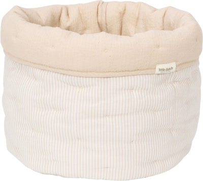 Little Dutch Pure Wickelkorb groß – weicher beige Streifen