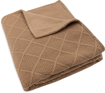 Jollein – Kinderbettdecke 100 x 150 cm – Babydecke – kariertes Keks-Teddyfleece