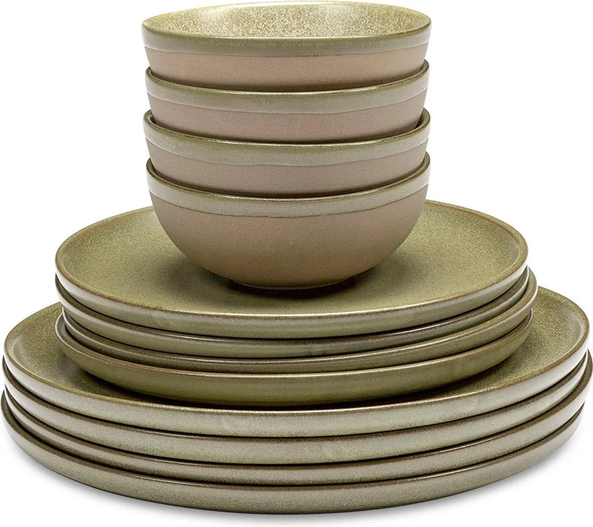 Serax - Sergio Herman Surface - Geschirrset - Camo Green - 24 ø - 12 Stück
