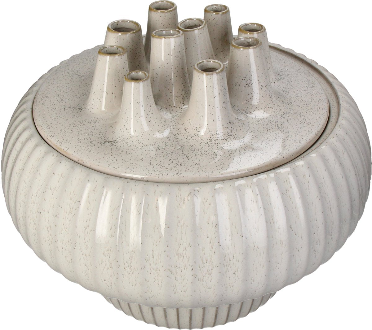Hd Collection Vase aus Steinzeug, weiß, 36 x 36 x 30 cm