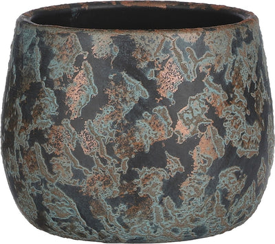 Glimmerdekorationen Blumentopfschale – Keramik – Zimmerpflanzen – Kupfer – D16 x H13 cm