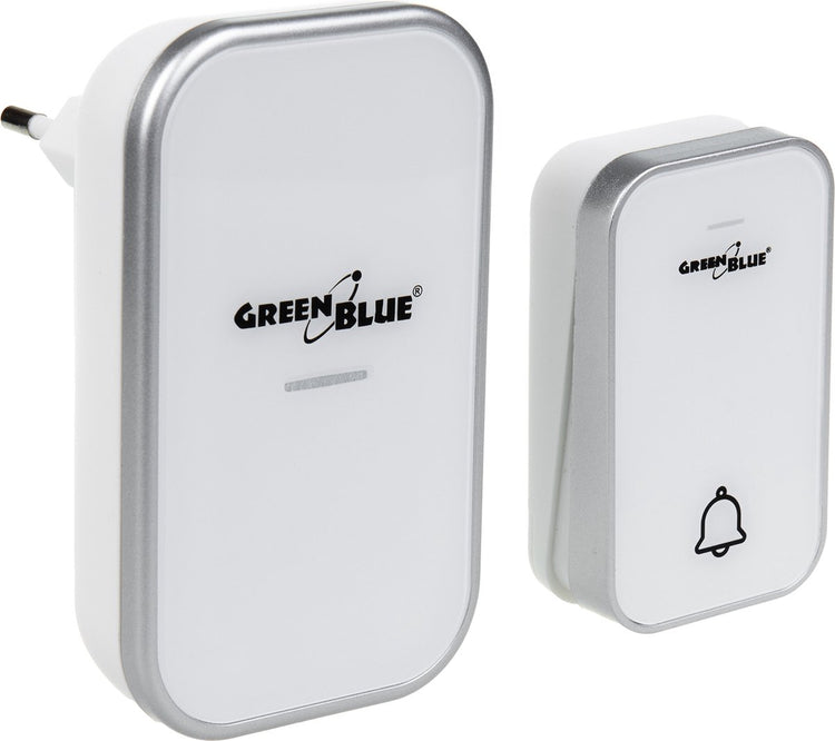 Greenblue – Türklingel – kinetisch, batterielos, kabellos – 38 Melodien – Reichweite bis zu 200 m, IP44 – Weiß