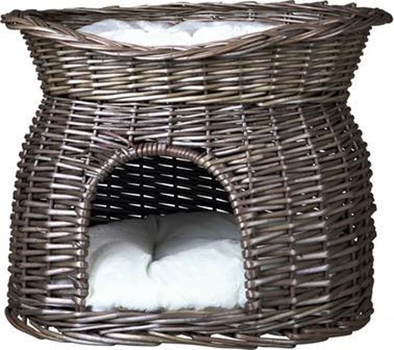 Trixie Katzenbett – Weidengrau – 2 Liegeplätze, abnehmbare Kissen, 54 x 43 x 37 cm