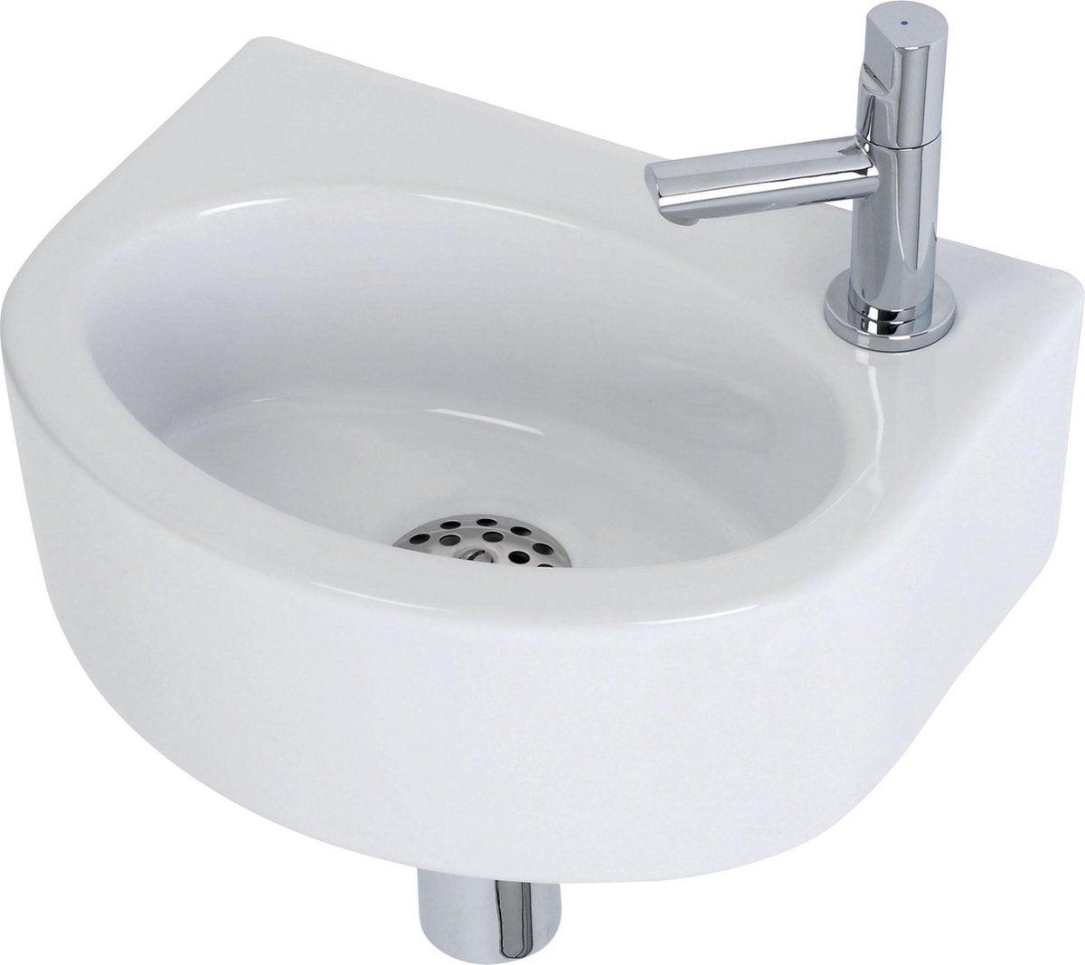 Plieger Orlando Brunnen-WC - Set - Brunnen 30 x 22 cm inkl. Wasserhahn und Siphon - Keramik - Weiß