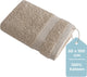 Stille. Living Hush Living Handtuch – pro Stück – 50×100 cm – 100 % Baumwolle – schwere Qualität 500 g m2 – stilvolle Bordüre und Aufhängeöse – Sand