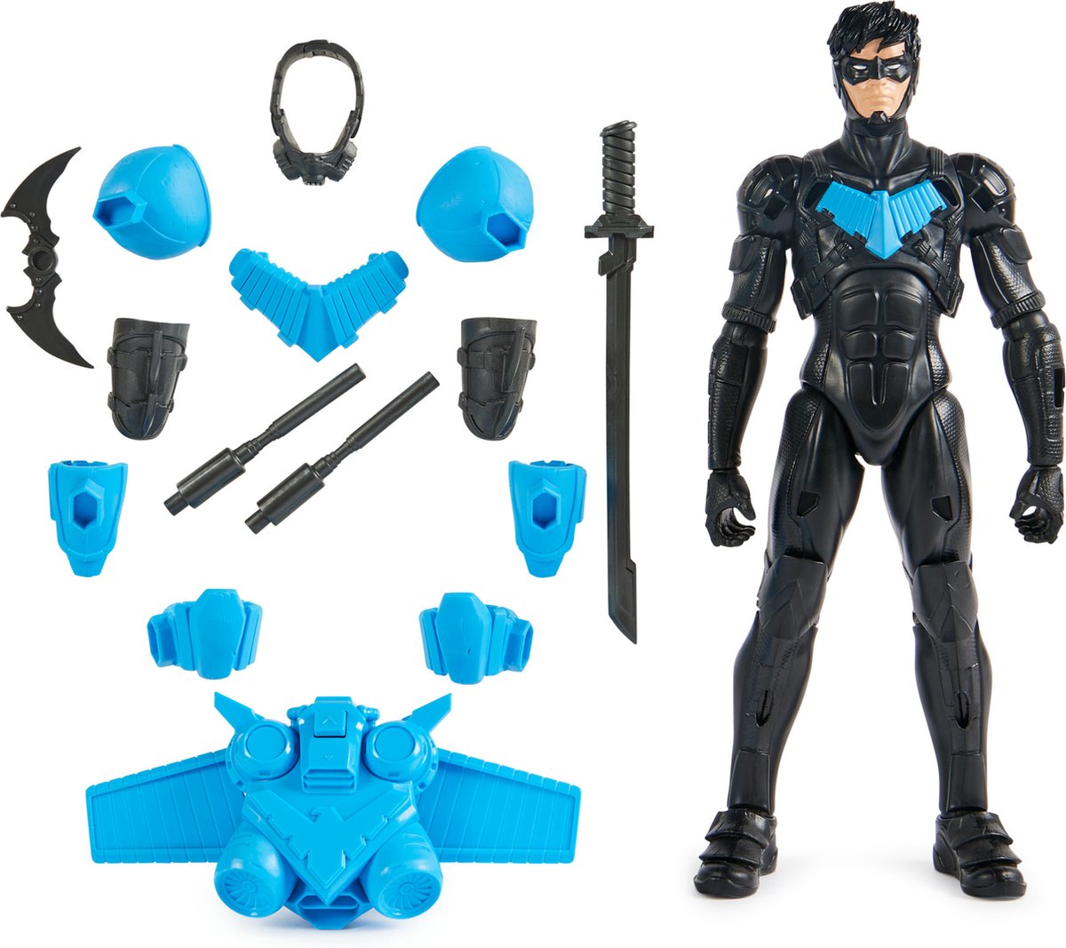 DC Comics DC Batman Adventures – 30,5 cm große Nightwing-Actionfigur mit 15 Rüstungszubehörteilen und 17 Artikulationspunkten