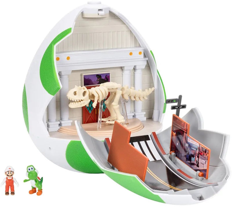 Jakks Super Mario Galaxy – doppelseitiges Spielset – 23 cm großes Yoshi-Ei mit 3,8 cm großem Yoshi und exklusiver Feuer-Mario-Figur