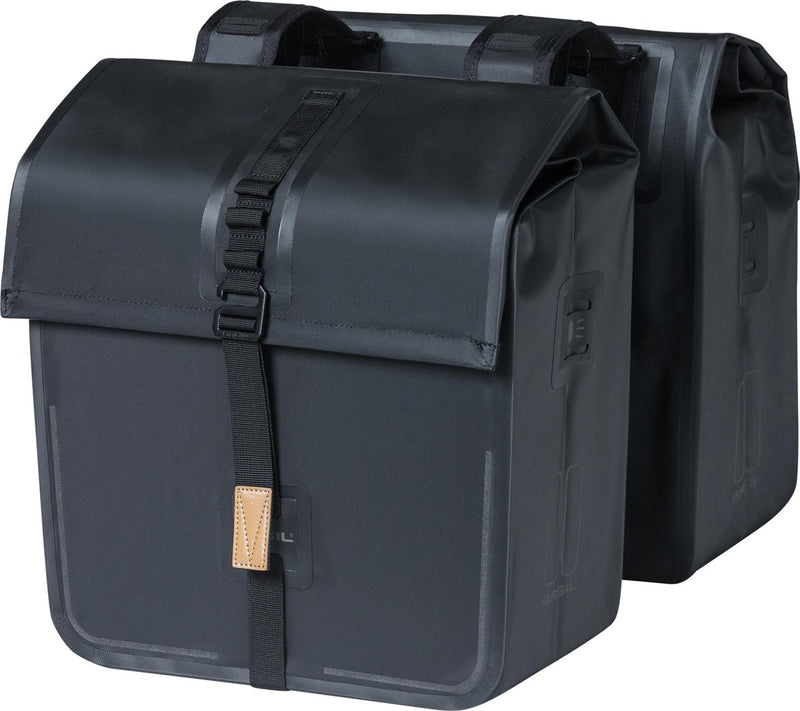 Basil Urban Dry doppelte Fahrradtasche, wasserdicht, 50L, mattschwarz